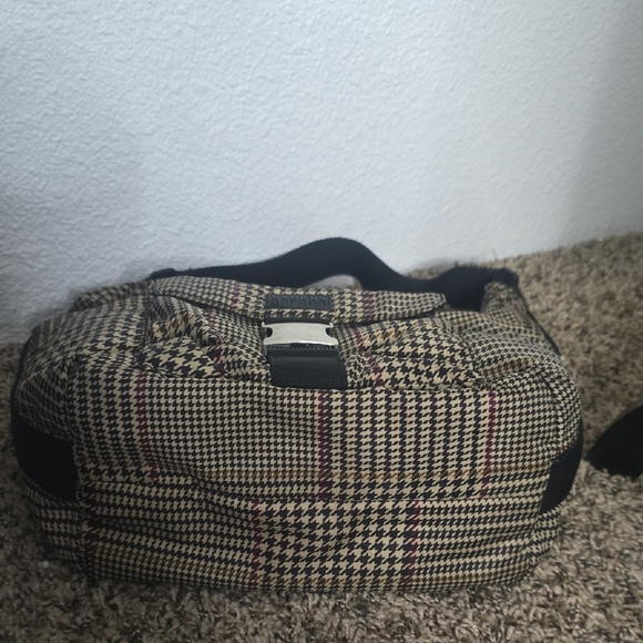 Ralph Lauren Nylon Colorful Houndstooth Shoulder Hobo Bag (EUC)🩶🤎🖤 - Picture 7 of 11